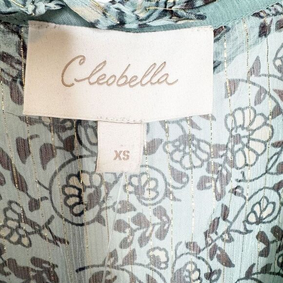 Cleobella Loretta Iris Floral Print Chiffon Puff Sleeve Blouse Women’s Size XS - Picture 9 of 14
